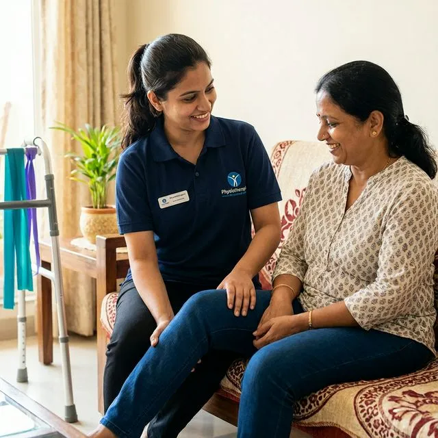 Physiotherapist helping patient